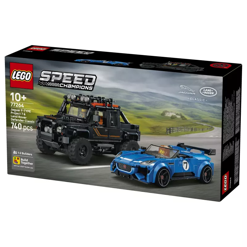 LEGO Speed Champions 77264 Jaguar F-TYPE Project 7 & Land Rover Defender Classic bouwset