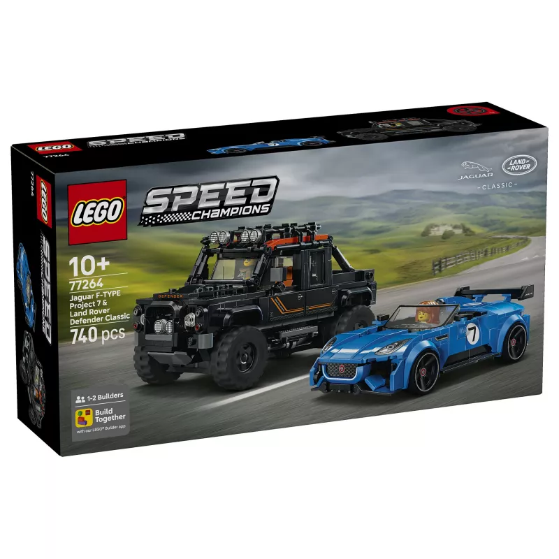 LEGO Speed Champions 77264 Jaguar F-TYPE Project 7 & Land Rover Defender Classic bouwset
