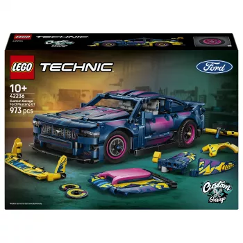 LEGO Technic 42236 Ford Mustang GT Custom Garage racewagen bouwset - 544 onderdelen, 2 pull-back-motoren, AR-app, vanaf 9 jaar