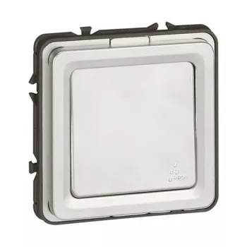 Legrand Soliroc 077811 universele aan/uit-schakelaar en wisselschakelaar, 1-polig, 10AX, 250V, IP55, IK10, grijs