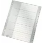 LEITZ 1284 A4 extra brede genummerde tabbladen 1-20, grijs, 20-delig, polypropyleen, 0,12 mm, met beschrijfbaar voorblad 1284-00