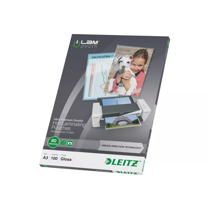 Leitz 7485-00-00 A3 lamineerhoezen, glanzend kristalhelder, 125 micron, 100-pack