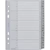 LEITZ A-Z register A5 polypropyleen 20-delig grijs met beschrijfbaar kartonnen voorblad 1265-00-00