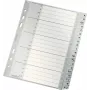 LEITZ A-Z register A5 polypropyleen 20-delig grijs met beschrijfbaar kartonnen voorblad 1265-00-00