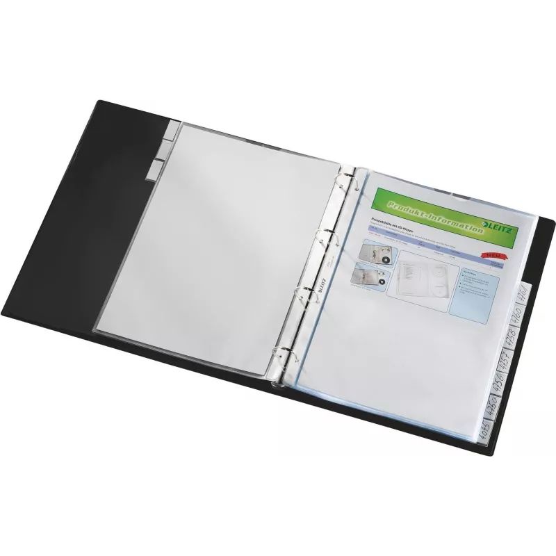 LEITZ A4 10-delige registermappen, transparant polypropyleen, boven open, met beschriftingslipjes 4754-00-03