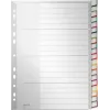 LEITZ A4 extra brede blanco kunststof registers, 20-delige, universele perforatie, transparant wit 1278-00-00