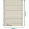 LEITZ A4 extrabrede registertussenschotten, manilla karton 230 g/m², grijs doorgestreken, blanco tabs, 100 blad 1658-00-85