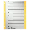 LEITZ A4 extra breed scheidingsbladen van kraftkarton, 230 g/m², grijs met gele blanco tabs, set van 10 delen 1652-00-15