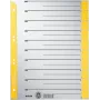 LEITZ A4 extra breed scheidingsbladen van kraftkarton, 230 g/m², grijs met gele blanco tabs, set van 10 delen 1652-00-15