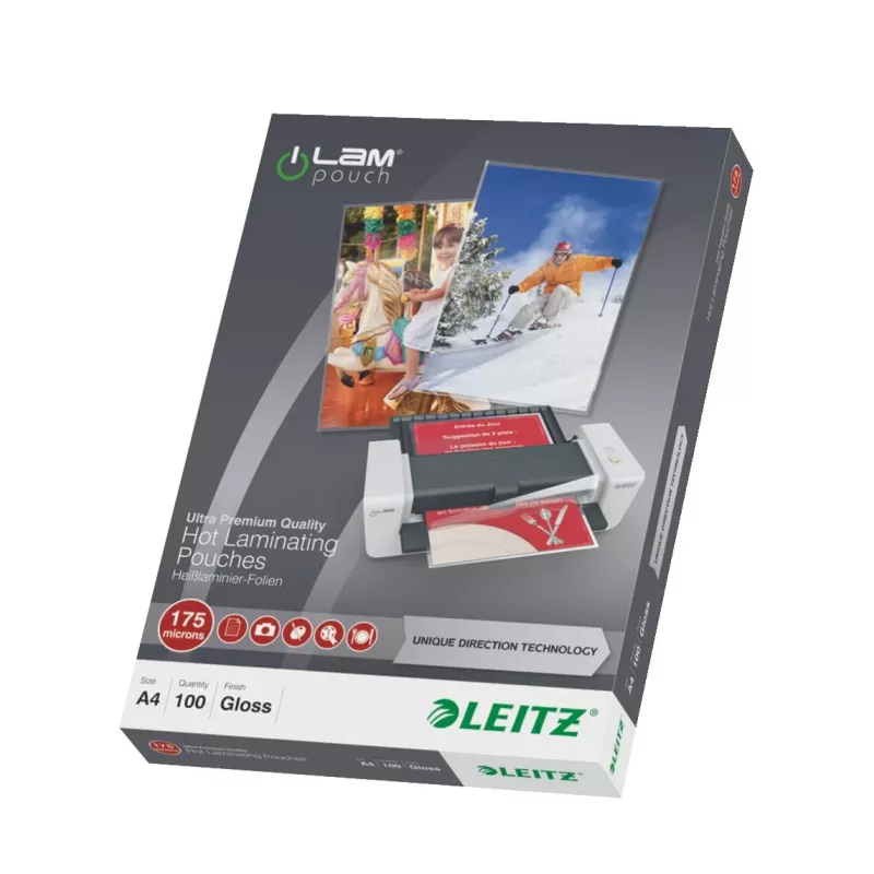 Leitz A4 lamineerhoezen, glanzend kristalhelder, 100 micron, 100-pack 7483-00-00