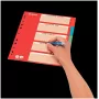 LEITZ kartonregister, blanco tabs, A4, 5-delig, meerkleurig, 160 g/m², met rood beschrijfbaar voorblad 250 g/m² (4386-60-00)