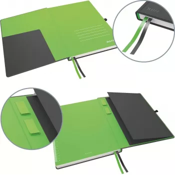 LEITZ Complete notitieboek, iPad-formaat, geruit, 80 vel 96 g/m² ivoorpapier, lederlook, zwart 4473-00-95