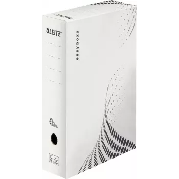 LEITZ easyboxx archiefbox wit 100 mm rug, 100% recycling golfkarton, dubbele sluitkleppen, 25-pack (6132-00-00)