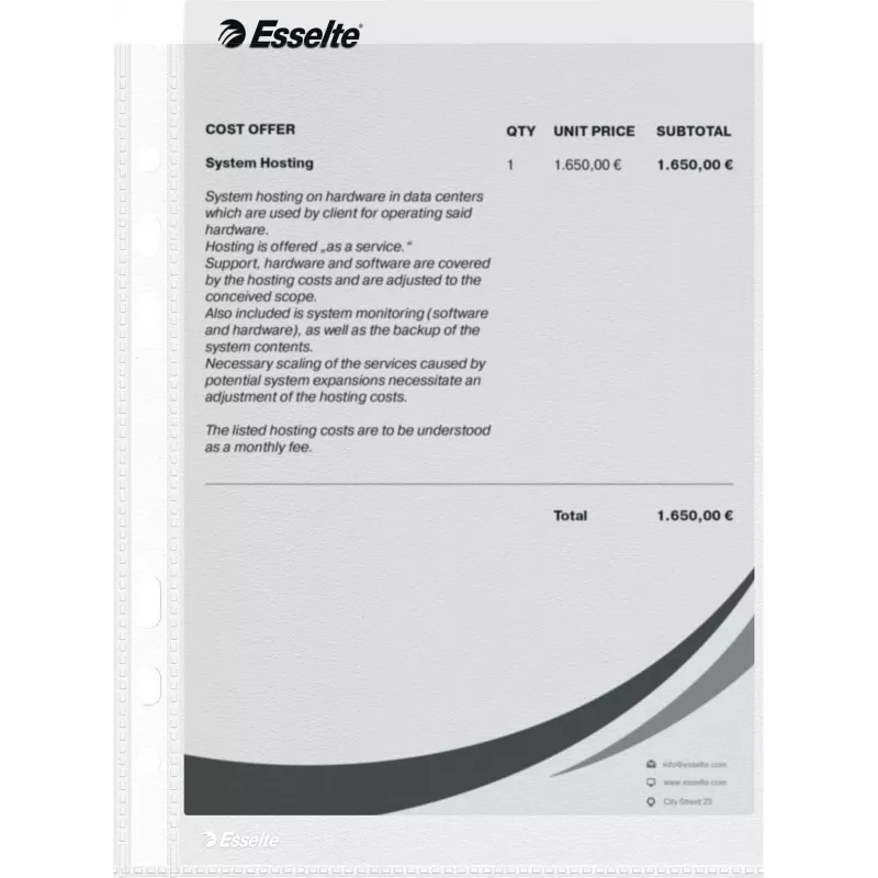 LEITZ Esselte A5 meerfach geperforeerde hoesjes 50 micron transparant 100-pack 23782