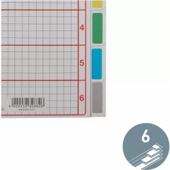 LEITZ Extra stevig karton register, blanco, A5, 6-delig, grijs 230 g/m², beschrijfbaar voorblad met ruitdruk 4355-00-85