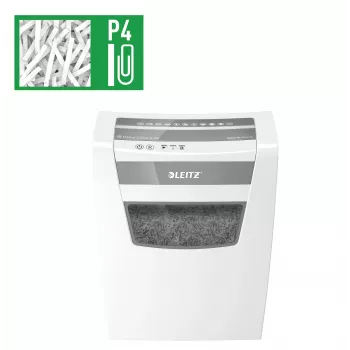 LEITZ IQ Home Office S P-4 partikelsnijder documentenvernietiger, 8 blad, 10 L, wit (80360000)