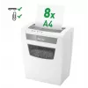 LEITZ IQ Home Office S P-4 partikelsnijder documentenvernietiger, 8 blad, 10 L, wit (80360000)