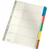 LEITZ Mylar kartonregister, blanco, A4, 5-delig, grijze tabs, 160 g/m², met beschrijfbaar voorblad 4320-00-00