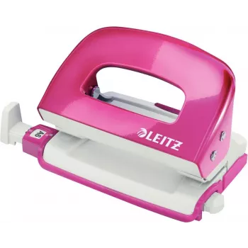 Leitz NeXXt Series WOW metalen mini perforator, roze, 2-gaats, 10 vel, metallic finish 5060-10-23