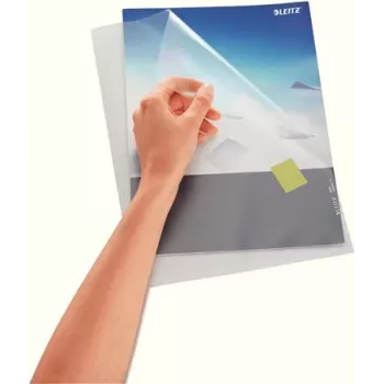 LEITZ Standaard A4 documenthoes, polypropyleen, nerf, blauw, 0,13 mm, boven en zijkant open, documentveilig, duimuithouder 4000-00-35