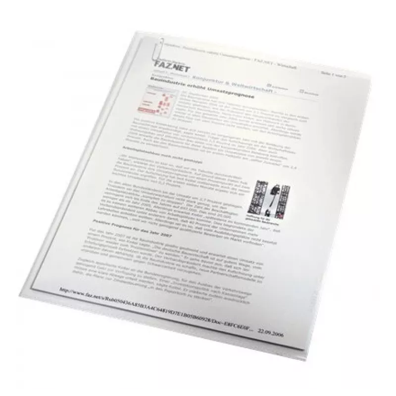 LEITZ Standaard A4 documenthoes, polypropyleen, nerf, blauw, 0,13 mm, boven en zijkant open, documentveilig, duimuithouder 4000-00-35