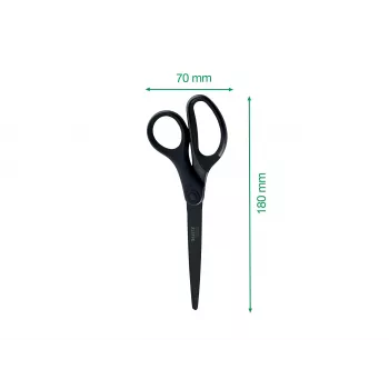 Leitz Titanium Quality schaar 180 mm, roestvrijstalen bladen met titaniumcoating, ergonomische soft-grip handgrepen, zwart/rood, voor papier en stof 5419-60-95