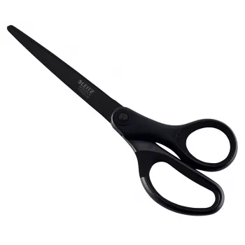 Leitz Titanium Quality schaar 180 mm, roestvrijstalen bladen met titaniumcoating, ergonomische soft-grip handgrepen, zwart/rood, voor papier en stof 5419-60-95