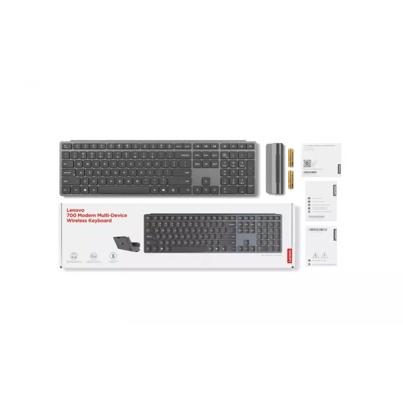 Lenovo 700 Modern multi-device draadloos toetsenbord Litouws Luna Grey