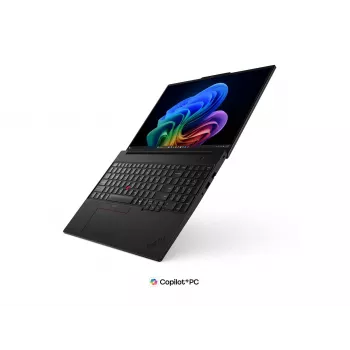 Lenovo ThinkPad T16 G5 Intel 16 inch WUXGA IPS laptop, Intel Core Ultra 7, 32 GB LPCAMM2 LPDDR5X, 512 GB SSD, Windows 11 Pro, zwart