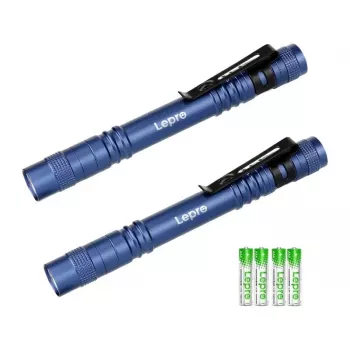 LEPRO 120023L-BU-2 LED-zaklamp, 1000 lumen, zoombaar, IPX4, 2-pack, zwart