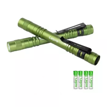 LEPRO 120023L-GN-2 LED-zaklamp, 2-pack, 1000 lumen, zoombaar, IPX4 waterafstotend, 5 modi, CREE XPE, zwart