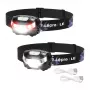 LEPRO 3200008-2 LED-hoofdlamp, 2-pack, 300 lumen, oplaadbaar, IPX4, zwart