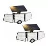 LEPRO 640003-DW-a-2 solar-straatlantaarn met bewegings- en schemersensor, 2-pack, 1500 lumen, 6500K koudwit, IP65 waterdicht, wandmontage, LED
