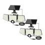 LEPRO 640005-DW-2 solar bewegingssensorlamp, 2-pack, 600 lumen, 6500K koelwit, IP65 waterdicht, 3 modi, wandmontage