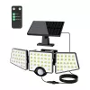 LEPRO 640005-DW solarlamp, 3000 lm, 6500K, 3 verstelbare koppen, 270° verlichting, IP65, bewegingssensor, 2400 mAh