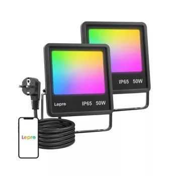 Lepro F1 50W LED-schijnwerper IP65 5000Lm 5000K daglicht wandmontage