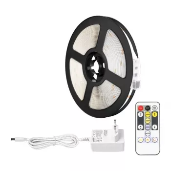LEPRO PR410049-DWW-EU RGB LED-strip, 5m, 150 LEDs, 24-toetsen IR-afstandsbediening, dimbaar, zelfklevend, 12V, binnen