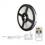 LEPRO PR410049-DWW-EU RGB LED-strip, 5m, 150 LEDs, 24-toetsen IR-afstandsbediening, dimbaar, zelfklevend, 12V, binnen