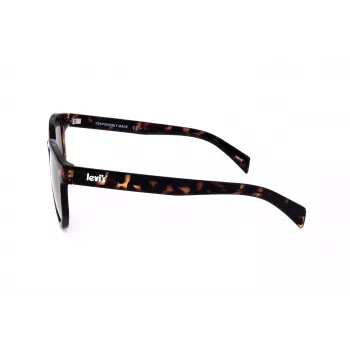 LEVI'S LV-1022-S-086 unisex rechthoek zonnebril - Havana montuur, bruine glazen, 51 mm