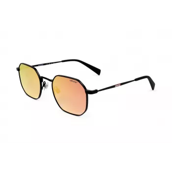 LEVI'S LV-1035-S-003 unisex zonnebril, zwart montuur, grijze glazen, 51/22/140 mm