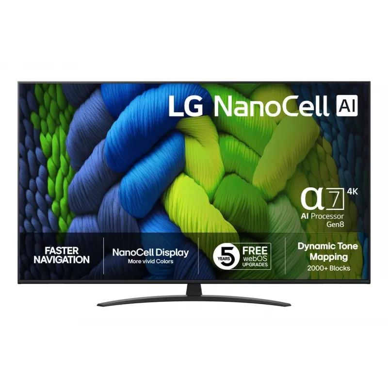 LG 65NANO82A6B 65 inch 4K NanoCell smart-tv met webOS, HDR10 Pro, α5 Gen5 AI Processor 4K