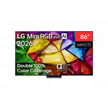 LG 86MRGB87B3B 86 inch 4K UHD smart-tv met Mini-LED (Mini-RGB) technologie, webOS 23, α7 AI-processor 4K Gen6, zwart