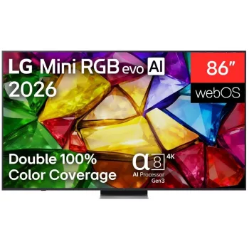LG 86MRGB87B3B 86 inch 4K UHD smart-tv met Mini-LED (Mini-RGB) technologie, webOS 23, α7 AI-processor 4K Gen6, zwart