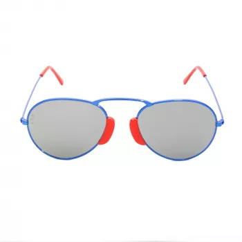 LGR AGADIR-BLUE08 unisex zonnebril Havana montuur blauwe glazen 54/20/145 mm