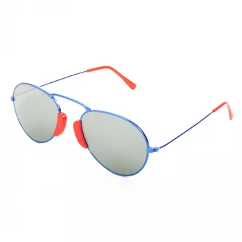 LGR AGADIR-BLUE08 unisex zonnebril Havana montuur blauwe glazen 54/20/145 mm