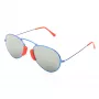 LGR AGADIR-BLUE08 unisex zonnebril Havana montuur blauwe glazen 54/20/145 mm