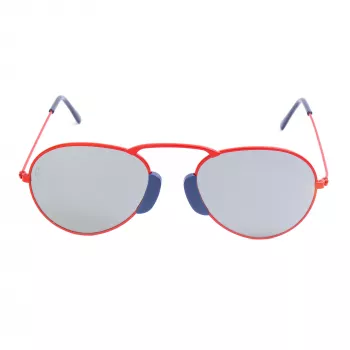 LGR unisex Agadir zonnebril rode glazen zwart montuur 54/20/145 mm