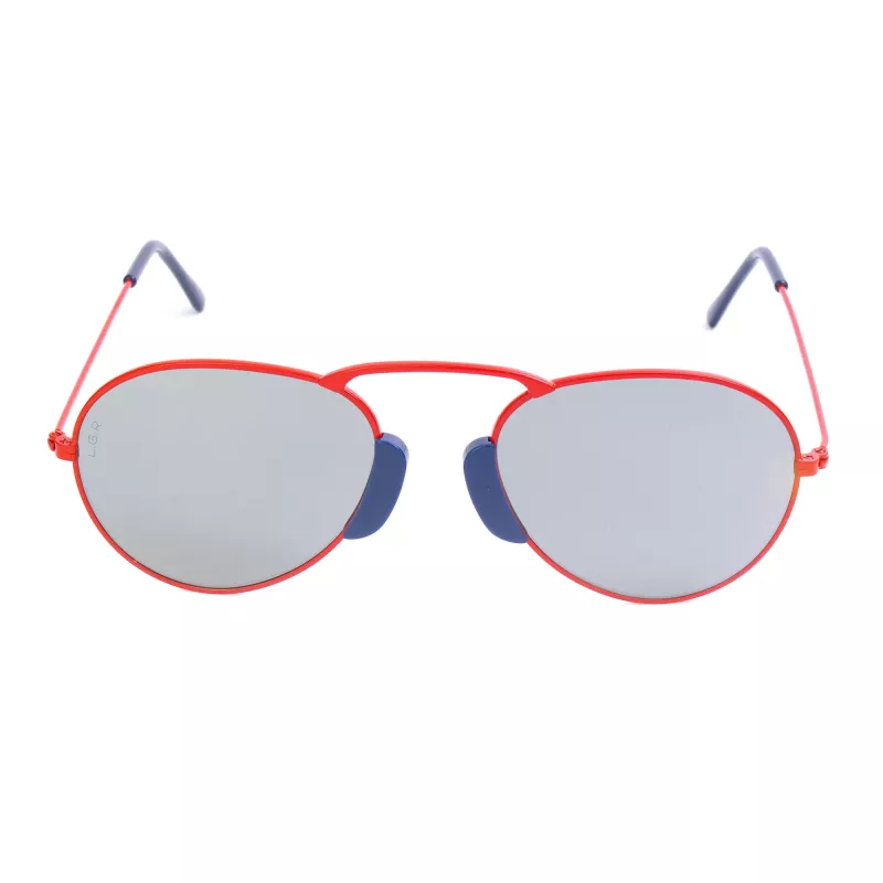 LGR unisex Agadir zonnebril rode glazen zwart montuur 54/20/145 mm