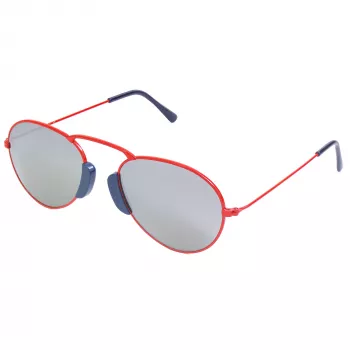 LGR unisex Agadir zonnebril rode glazen zwart montuur 54/20/145 mm