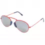 LGR unisex Agadir zonnebril rode glazen zwart montuur 54/20/145 mm